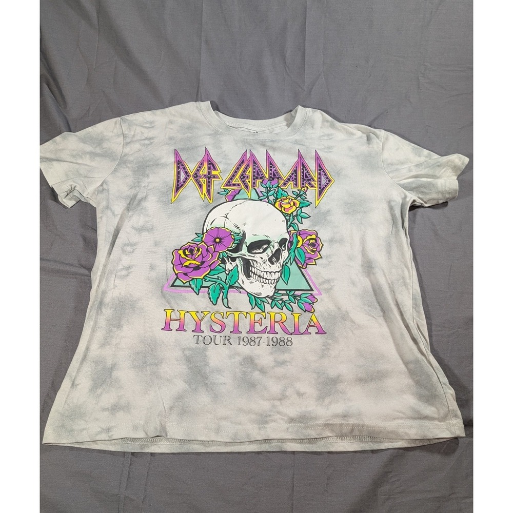 Def Leppard Hysteria Tour‎ 1987-1988 T-Shirt 2XL Band Music Rhinestones Womens